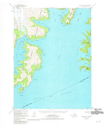 United States Geological Survey Seldovia B-2, AK (1951, 63360-Scale) digital map