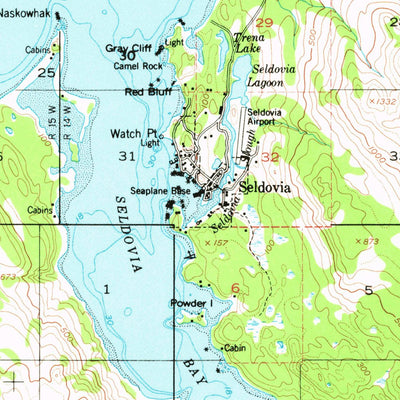 United States Geological Survey Seldovia B-5, AK (1951, 63360-Scale) digital map