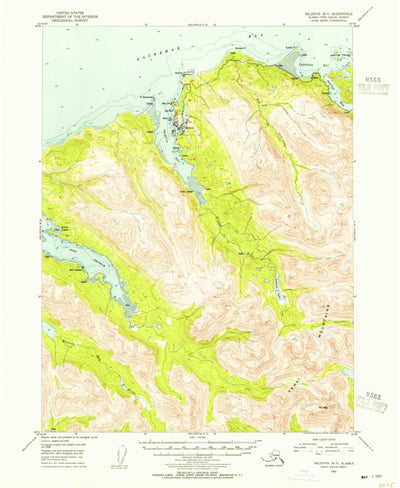 United States Geological Survey Seldovia B-5, AK (1953, 63360-Scale) digital map