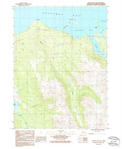 United States Geological Survey Seldovia B-5 NE, AK (1987, 25000-Scale) digital map