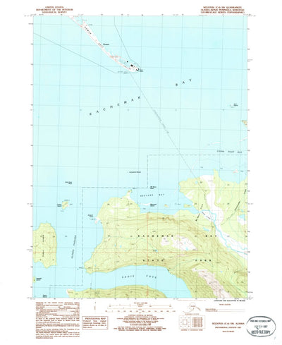 United States Geological Survey Seldovia C-4 SW, AK (1987, 25000-Scale) digital map