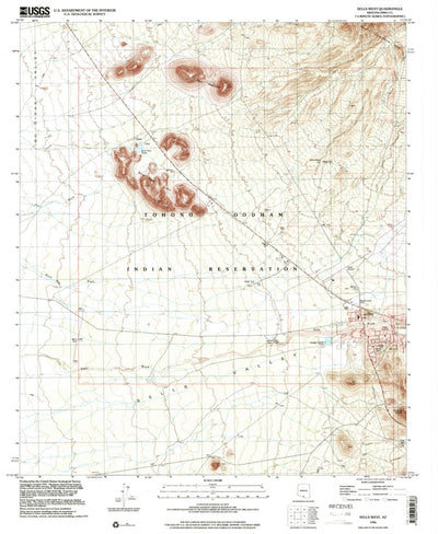 United States Geological Survey Sells West, AZ (1996, 24000-Scale) digital map
