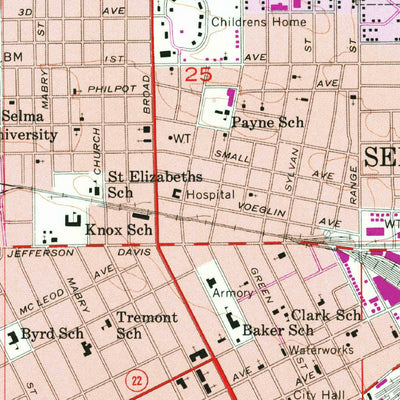 United States Geological Survey Selma, AL (1958, 24000-Scale) digital map
