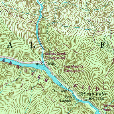 United States Geological Survey Selway Falls, ID (1966, 24000-Scale) digital map