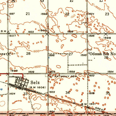 United States Geological Survey Selz, ND (1941, 62500-Scale) digital map