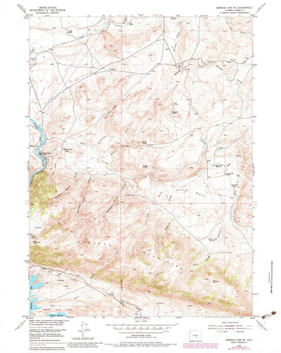 United States Geological Survey Seminoe Dam NE, WY (1953, 24000-Scale) digital map