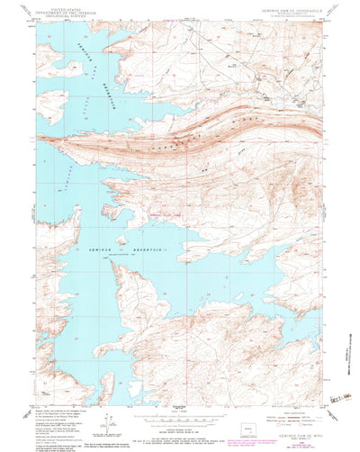 United States Geological Survey Seminoe Dam SE, WY (1953, 24000-Scale) digital map