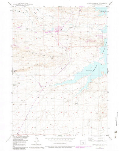 United States Geological Survey Seminoe Dam SW, WY (1953, 24000-Scale) digital map