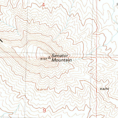 United States Geological Survey Senator Mountain, AZ (1989, 24000-Scale) digital map