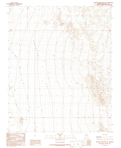 United States Geological Survey Senator Mountain SW, AZ (1989, 24000-Scale) digital map
