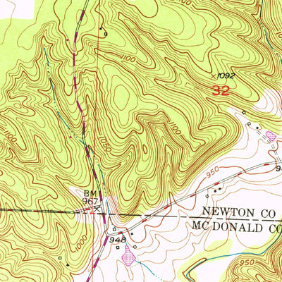 United States Geological Survey Seneca, MO-OK (1949, 24000-Scale) digital map