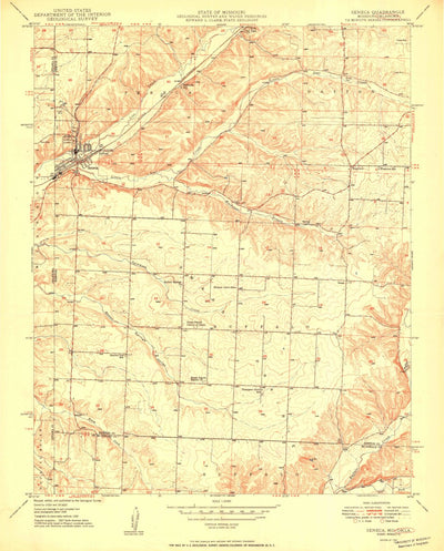 United States Geological Survey Seneca, MO-OK (1950, 24000-Scale) digital map