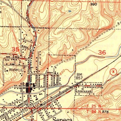 United States Geological Survey Seneca, MO-OK (1950, 24000-Scale) digital map