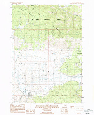 United States Geological Survey Seneca, OR (1990, 24000-Scale) digital map