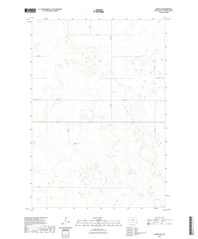 United States Geological Survey Seneca SW, SD (2021, 24000-Scale) digital map