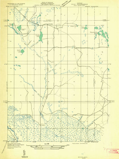 United States Geological Survey Seney NW, MI (1931, 31680-Scale) digital map