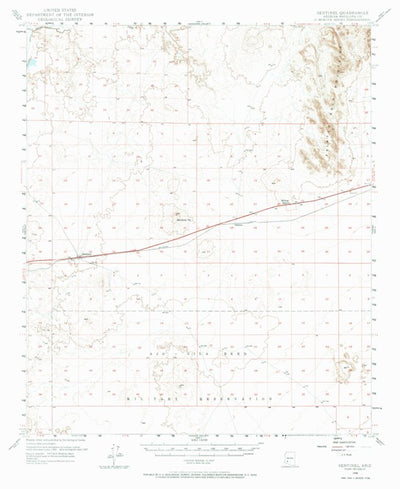 United States Geological Survey Sentinel, AZ (1949, 62500-Scale) digital map