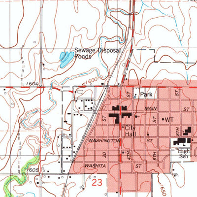 United States Geological Survey Sentinel, OK (1984, 24000-Scale) digital map