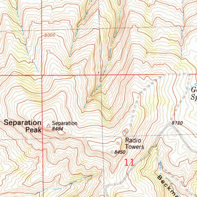 United States Geological Survey Separation Peak, WY (1983, 24000-Scale) digital map