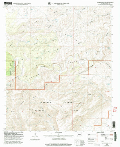 United States Geological Survey Serpentine Bends, NM (2001, 24000-Scale) digital map
