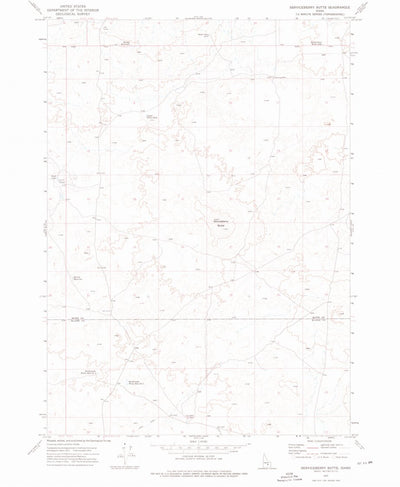 United States Geological Survey Serviceberry Butte, ID (1972, 24000-Scale) digital map