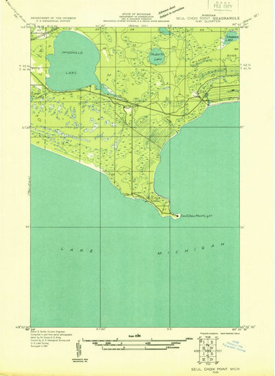 United States Geological Survey Seul Choix Point, MI (1931, 31680-Scale) digital map