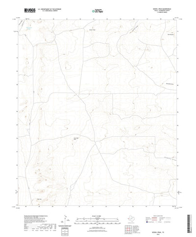 United States Geological Survey Seven L Peak, TX (2022, 24000-Scale) digital map