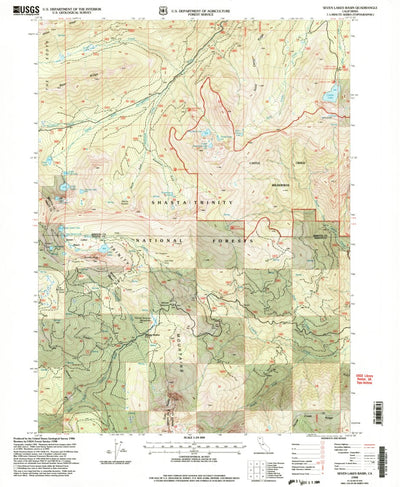 United States Geological Survey Seven Lakes Basin, CA (1998, 24000-Scale) digital map