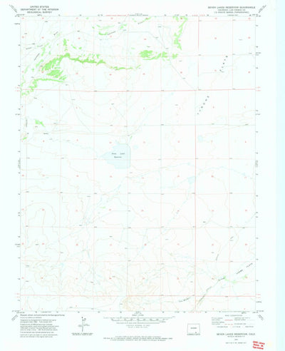 United States Geological Survey Seven Lakes Reservoir, CO (1971, 24000-Scale) digital map