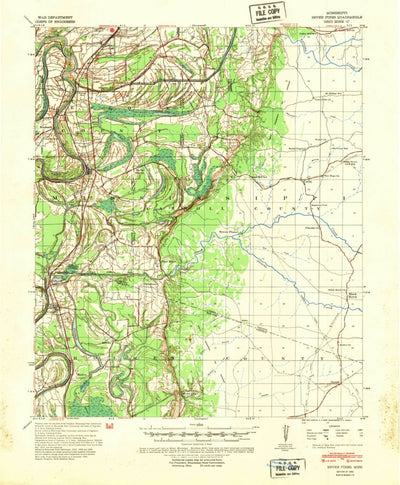 United States Geological Survey Seven Pines, MS (1940, 62500-Scale) digital map