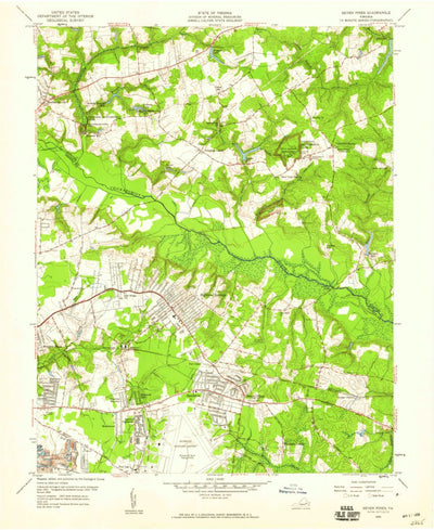 United States Geological Survey Seven Pines, VA (1956, 24000-Scale) digital map