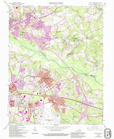 United States Geological Survey Seven Pines, VA (1964, 24000-Scale) digital map
