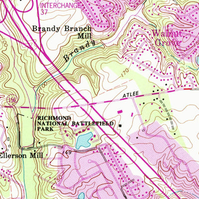United States Geological Survey Seven Pines, VA (1964, 24000-Scale) digital map