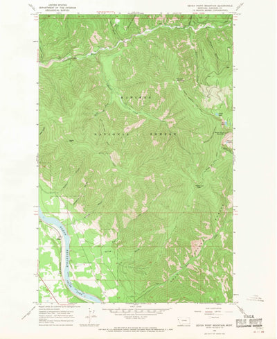 United States Geological Survey Seven Point Mountain, MT (1966, 24000-Scale) digital map