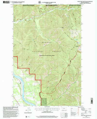 United States Geological Survey Seven Point Mountain, MT (1997, 24000-Scale) digital map