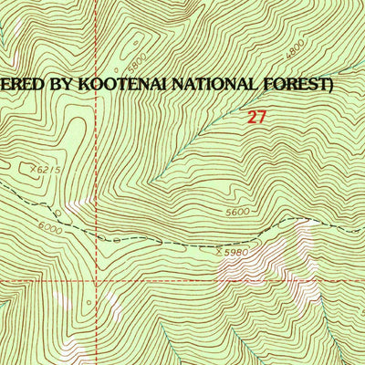 United States Geological Survey Seven Point Mountain, MT (1997, 24000-Scale) digital map