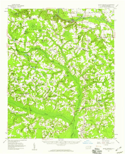 United States Geological Survey Seven Springs, NC (1957, 62500-Scale) digital map