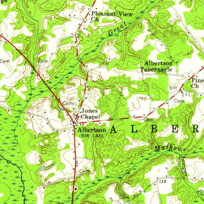 United States Geological Survey Seven Springs, NC (1957, 62500-Scale) digital map