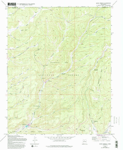United States Geological Survey Seven Springs, NM (1970, 24000-Scale) digital map