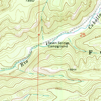 United States Geological Survey Seven Springs, NM (1970, 24000-Scale) digital map