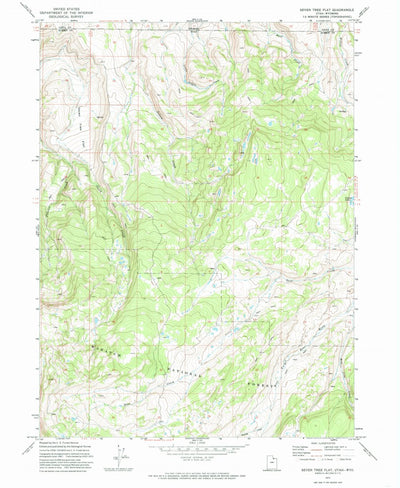 United States Geological Survey Seven Tree Flat, UT-WY (1972, 24000-Scale) digital map