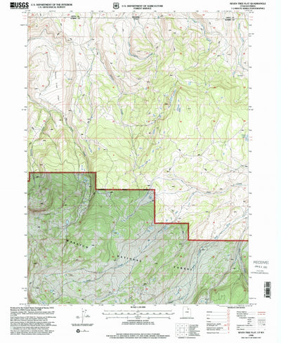 United States Geological Survey Seven Tree Flat, UT-WY (1998, 24000-Scale) digital map