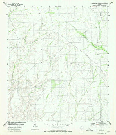 United States Geological Survey Sevenmile Canyon, TX (1980, 24000-Scale) digital map