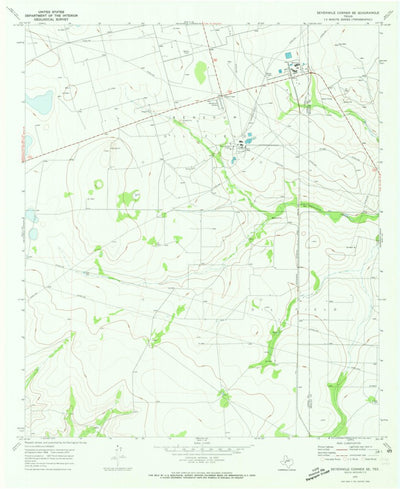 United States Geological Survey Sevenmile Corner SE, TX (1970, 24000-Scale) digital map