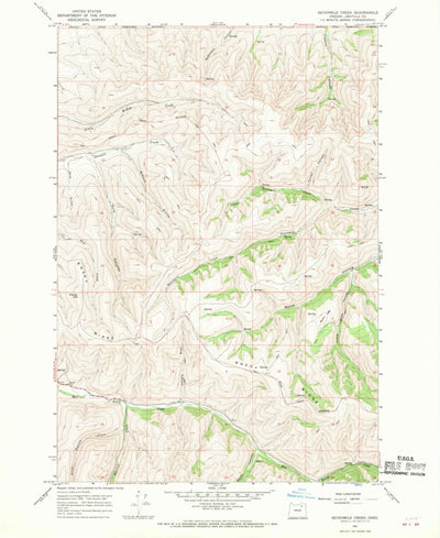United States Geological Survey Sevenmile Creek, OR (1967, 24000-Scale) digital map