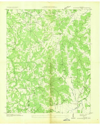 United States Geological Survey Seventeen Creek, TN (1936, 24000-Scale) digital map