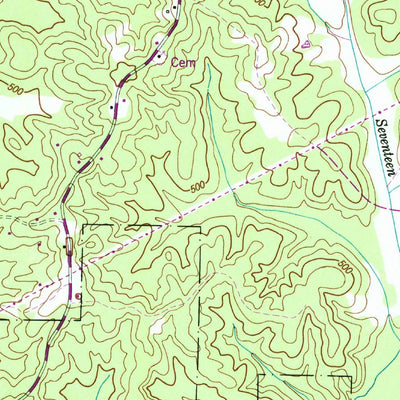United States Geological Survey Seventeen Creek, TN (1950, 24000-Scale) digital map