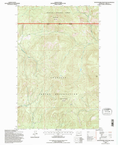 United States Geological Survey Seventeenmile Mountain, WA (1992, 24000-Scale) digital map