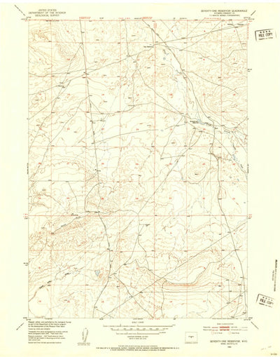 United States Geological Survey Seventy One Reservoir, WY (1952, 24000-Scale) digital map