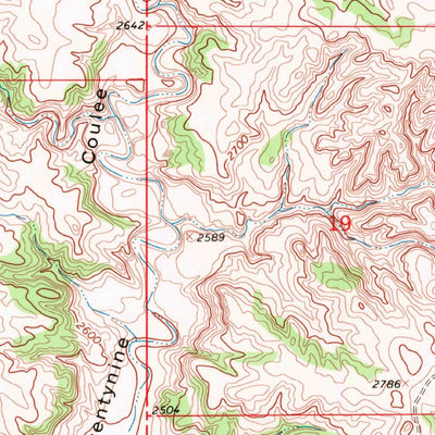 United States Geological Survey Seventynine Coulee, MT (1967, 24000-Scale) digital map